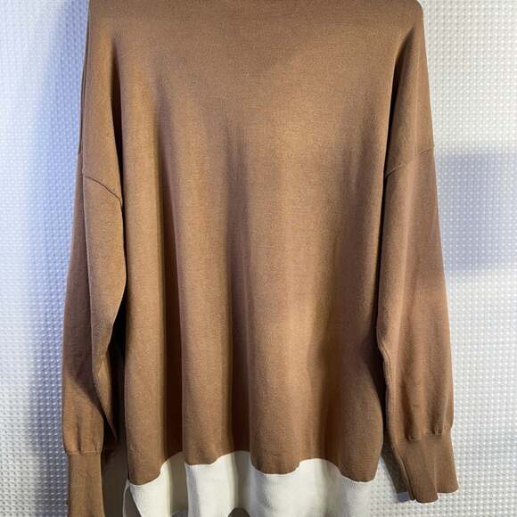 DKNY Womens Colorblock Pullover Sweater,, Beige, X-Large - - 41600302, - Picture 4 of 9